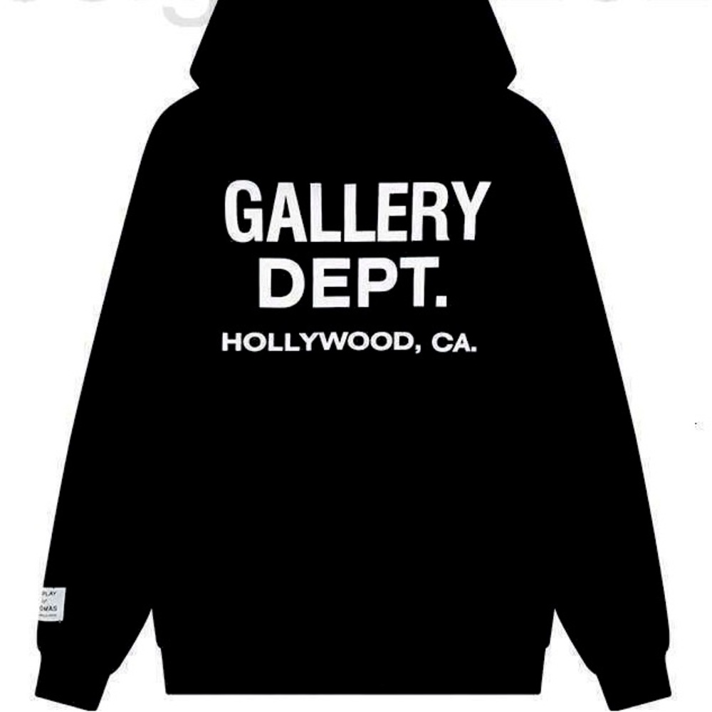 NWT: GALLERY DEPT Black Unisex Hoodie Sweatshirt.